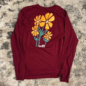Neff Burgundy Long Sleeve with Bold Floral Print